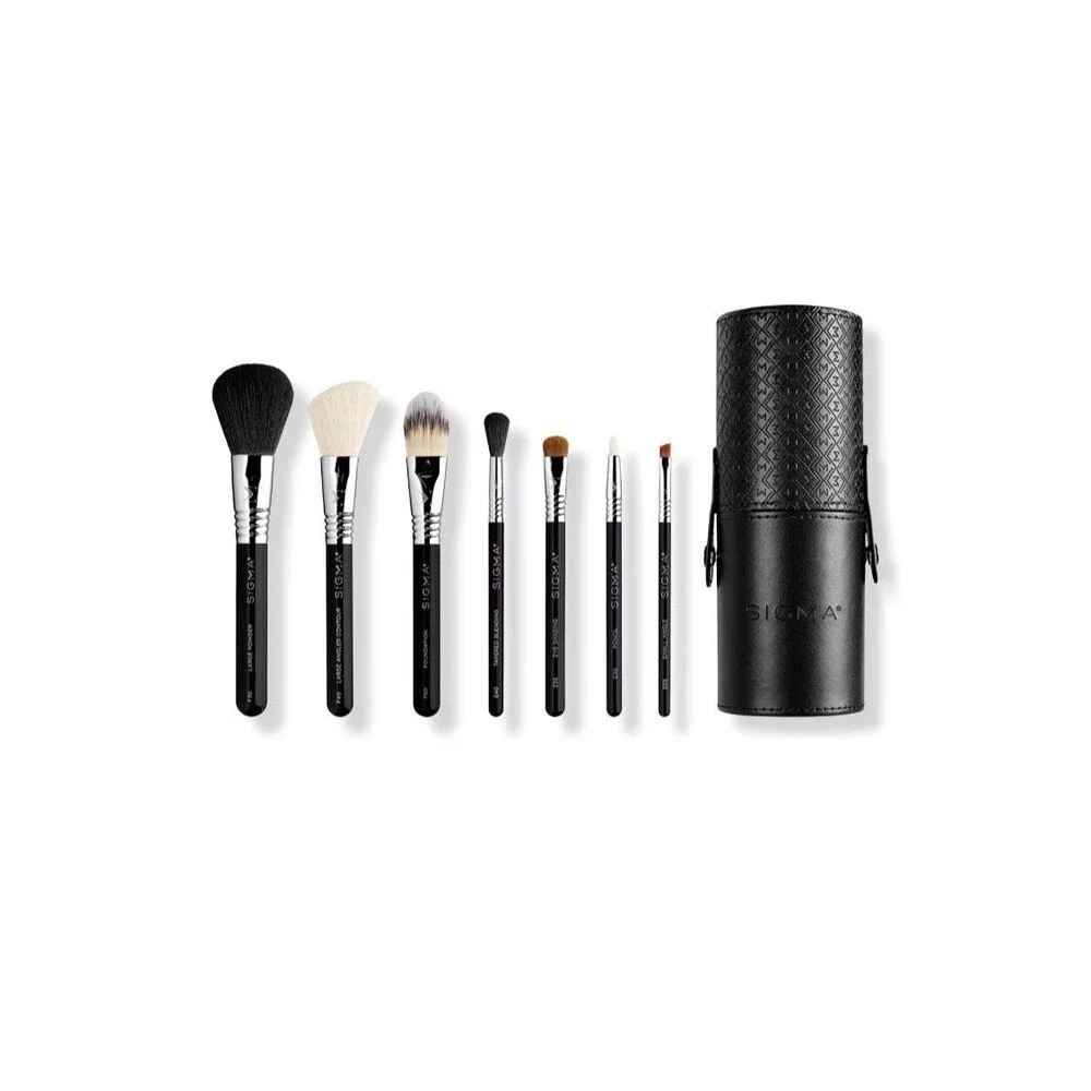 BNIB 🔥🔥🔥 SIGMA  Beauty Essential Travel Brush Set 7pc 6 Brushes + Case 👀👀👀